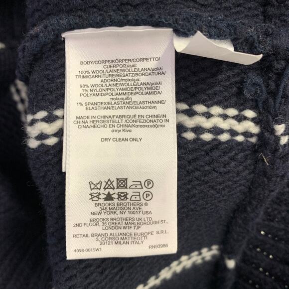 BLACK FLEECE Size M Navy White Pinstripe Wool Blend Turtleneck Sweater - Picture 5 of 5